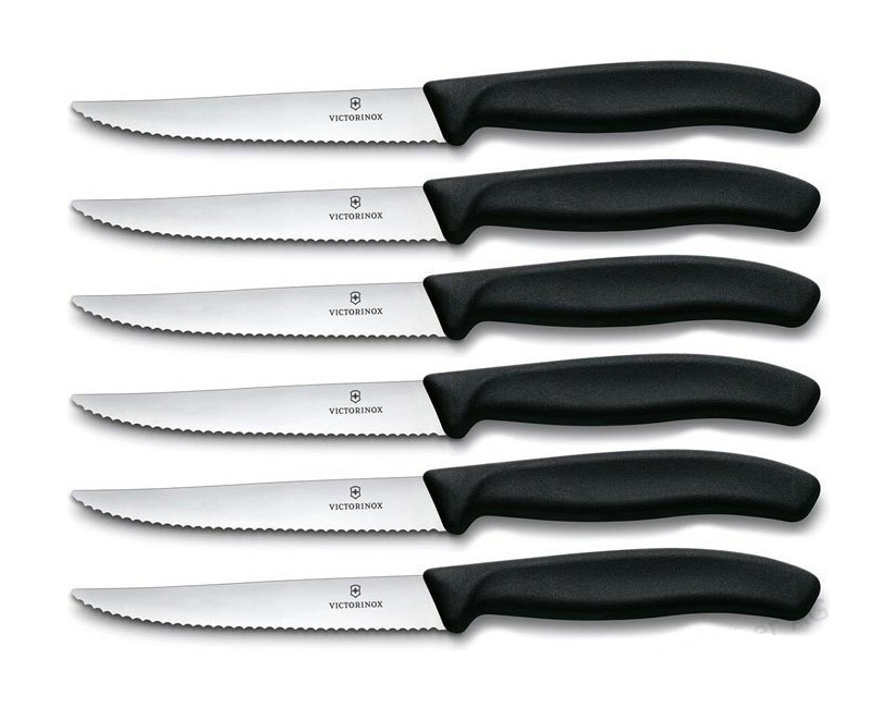 Набор кухонных ножей Victorinox Swiss Classic Steak черный (6.7233.6)