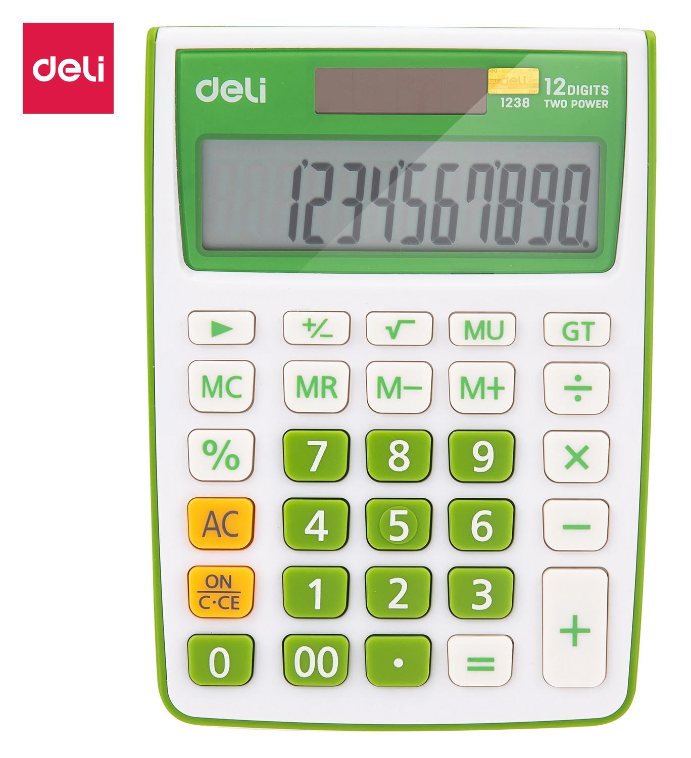 Калькулятор Deli E1238/GRN зеленый