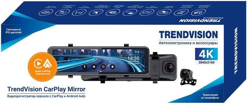 Автомобильный видеорегистратор TrendVision CarPlay Mirror черный