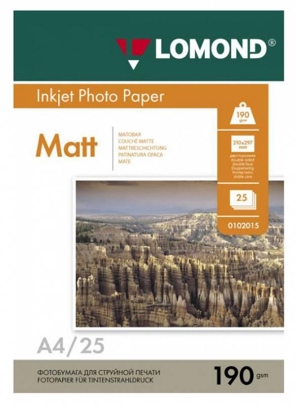 Фотобумага Lomond матовая двусторонняя A4 190 г/кв.м. 50 листов 0102015