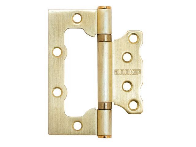 Петля накладная без врезки АЛЛЮР 100х75 2BB SBP БЛИСТЕР 2,5мм мат.латунь  2 шт (УЗК)