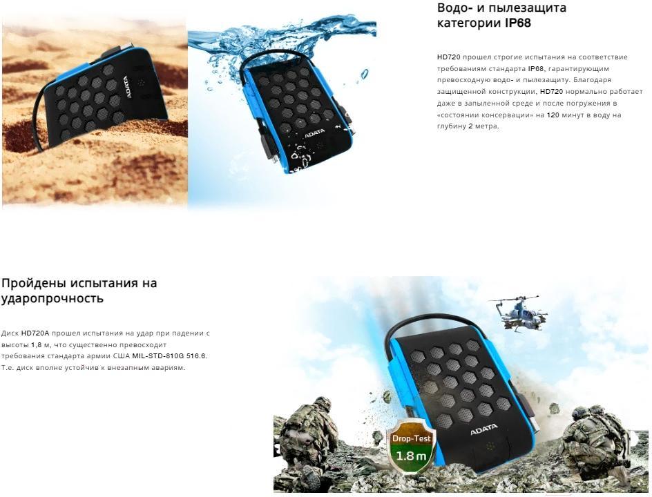 Внешний накопитель A-Data 1Tb HD720 синий (AHD720-1TU31-CBL)