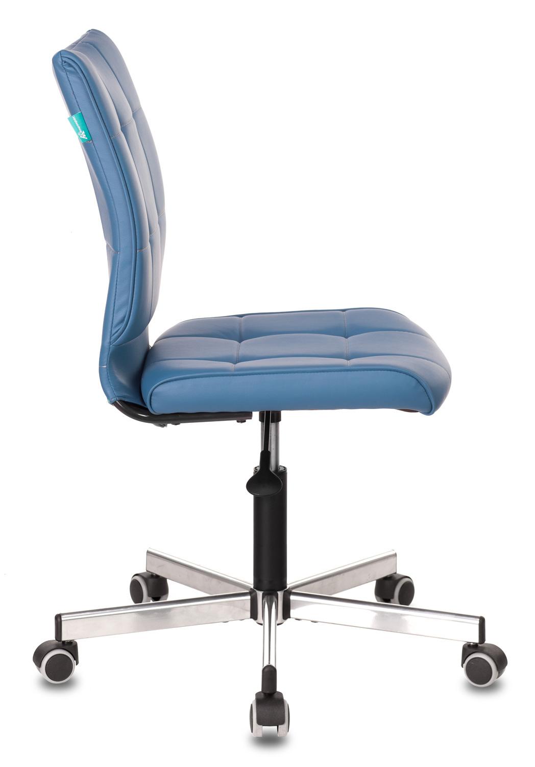 Офисное кресло Бюрократ Orion-03 эко кожа синий/хром (CH-330M)