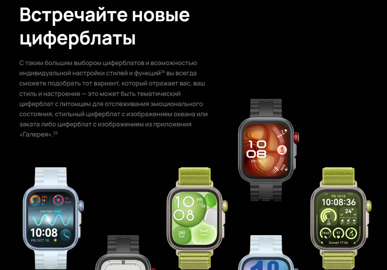 Умные часы Huawei Watch Fit 4 Pro SYA-B29 Black Fluoroelastomer Strap (55020FAJ)