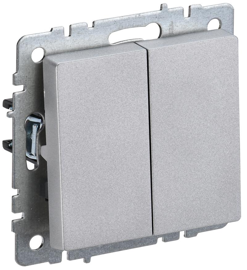 Выключатель IEK Brite ВС10-2-0-БрА алюминий (BR-V20-0-10-K47)