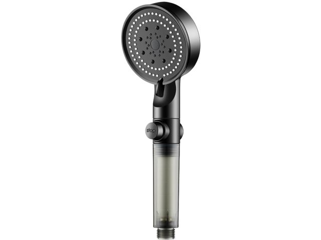 Душевая лейка с кнопкой подачи воды, 5-функц. ECONOCE (ABS-пластик, фильтр внутри, подключение 1/2")