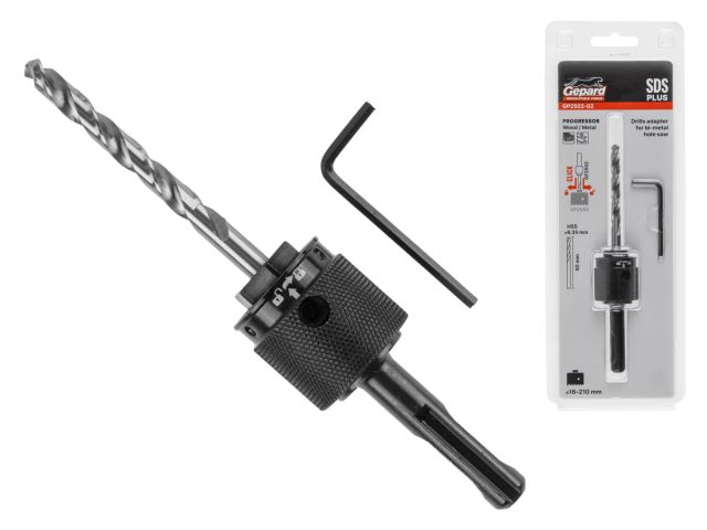 Центр. сверло для биметалл. коронки с SDS-plus быстросъем.переходн. PROGRESSOR GEPARD (хвостовик, направляющее сверло для коронки биметаллической сери