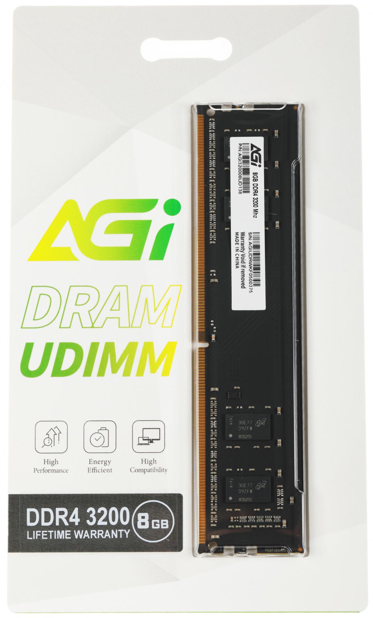 Оперативная память AGI DDR4 8Gb 3200MHz (AGI320008UD138)
