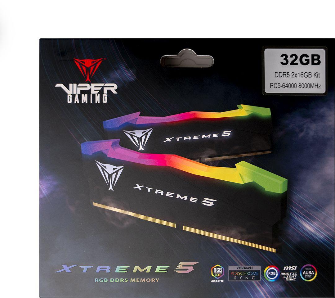 Оперативная память Patriot Viper Xtreme 5 RGB 2X16GB DDR5 7600MHz (PVXR532G76C36K)