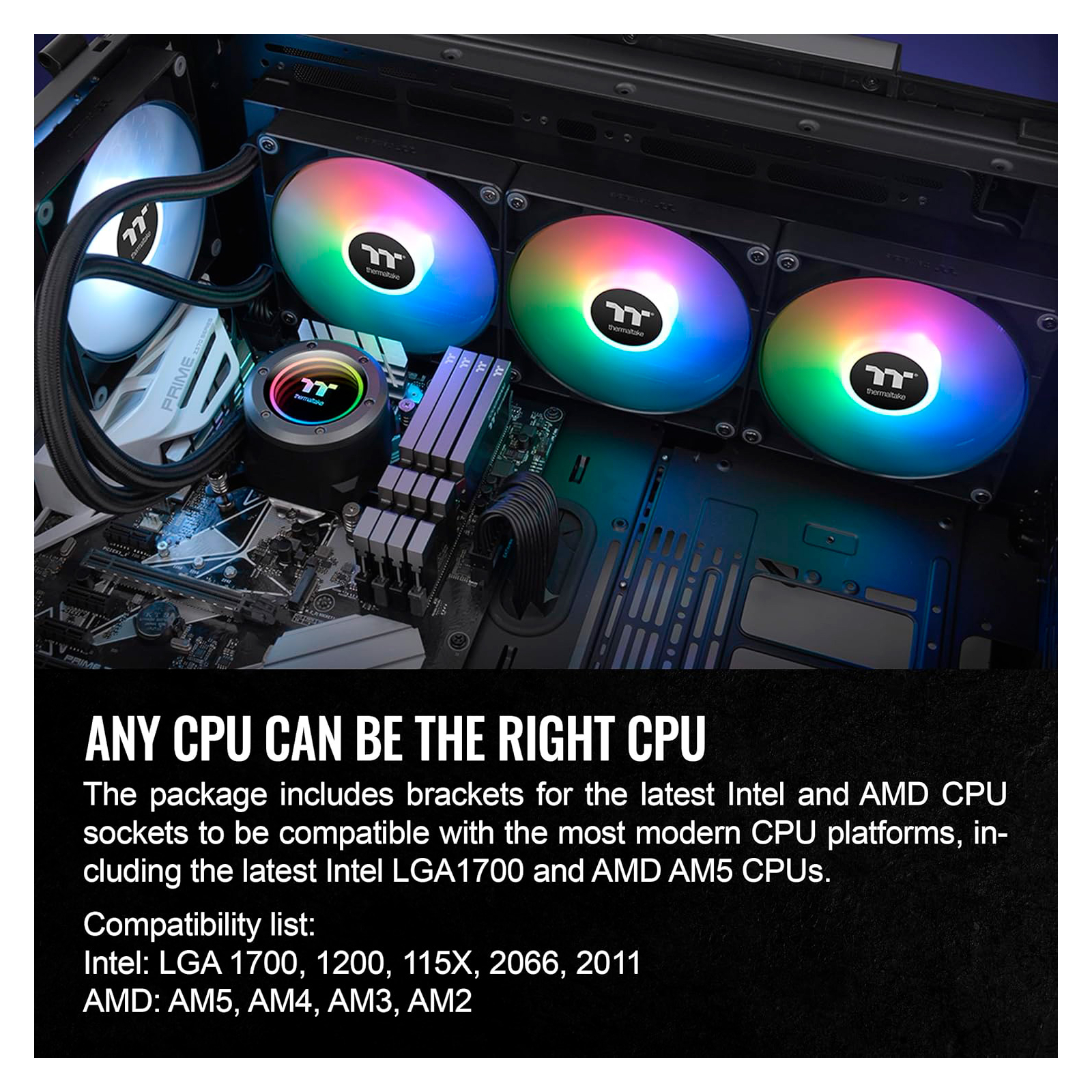 Система жидкостного охлаждения для процессора Thermaltake TH420 V2 ARGB черный (CL-W376-PL14SW-A)