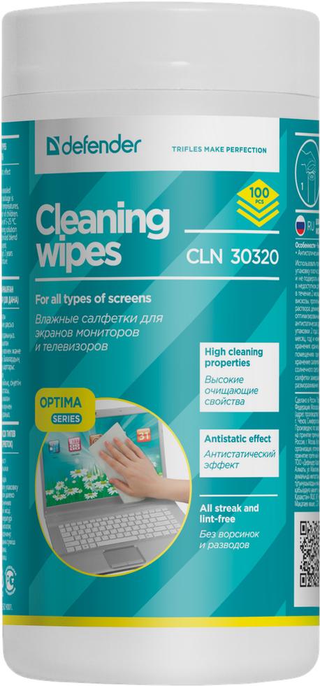 Салфетки для дисплеев Defender CLN30320 Optima 100 шт