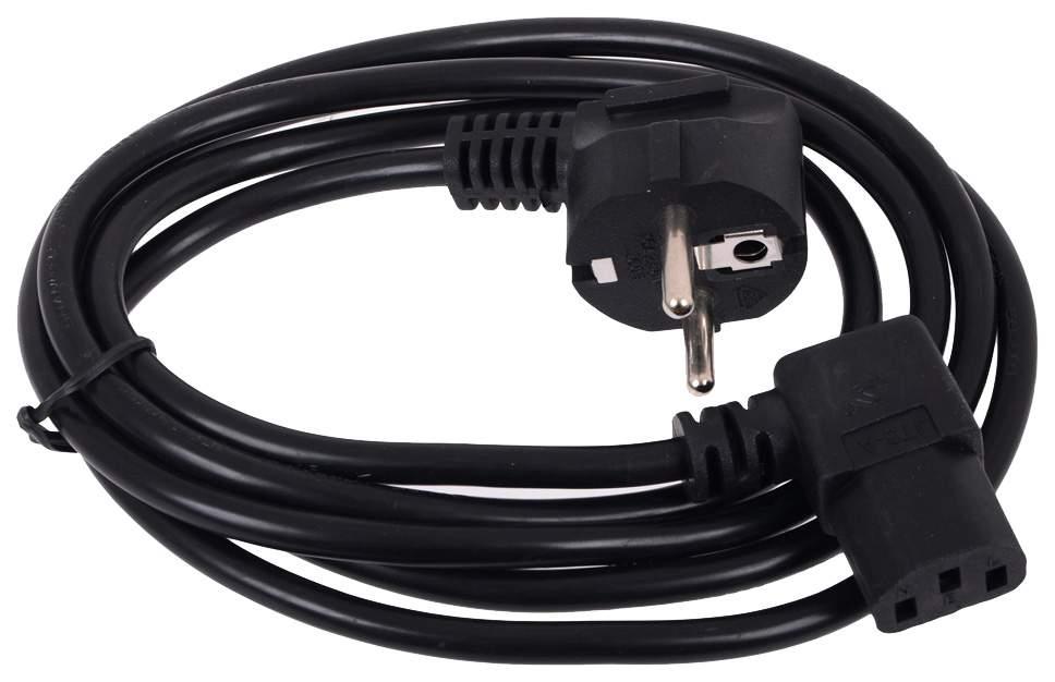 Кабель питания Cablexpert PC-186A-VDE, 1.8м, Schuko- C13, VDE, 10А, черный, угловой разъем, с заземлением, пакет