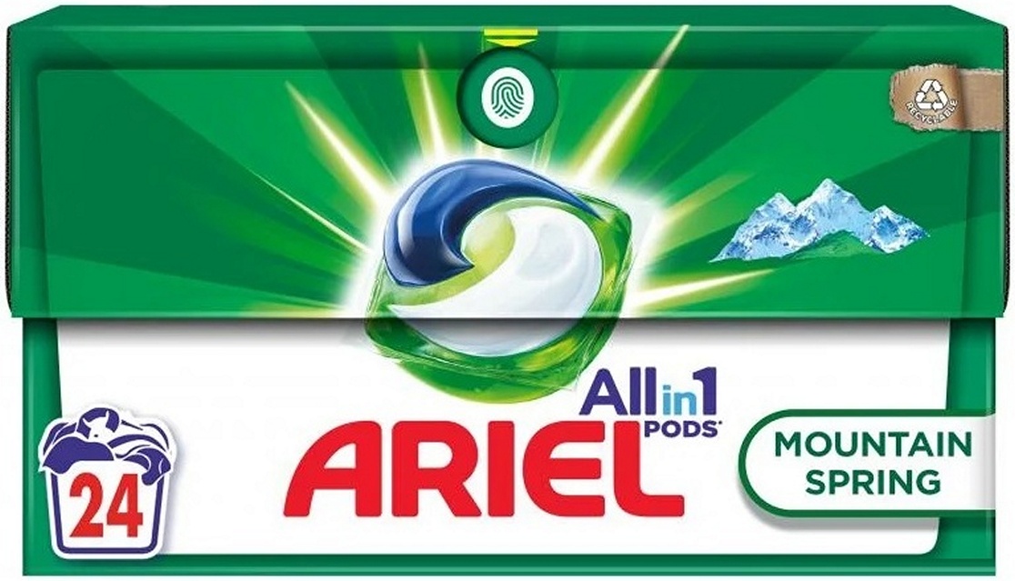 Капсулы для стирки Ariel Горный родник 24шт