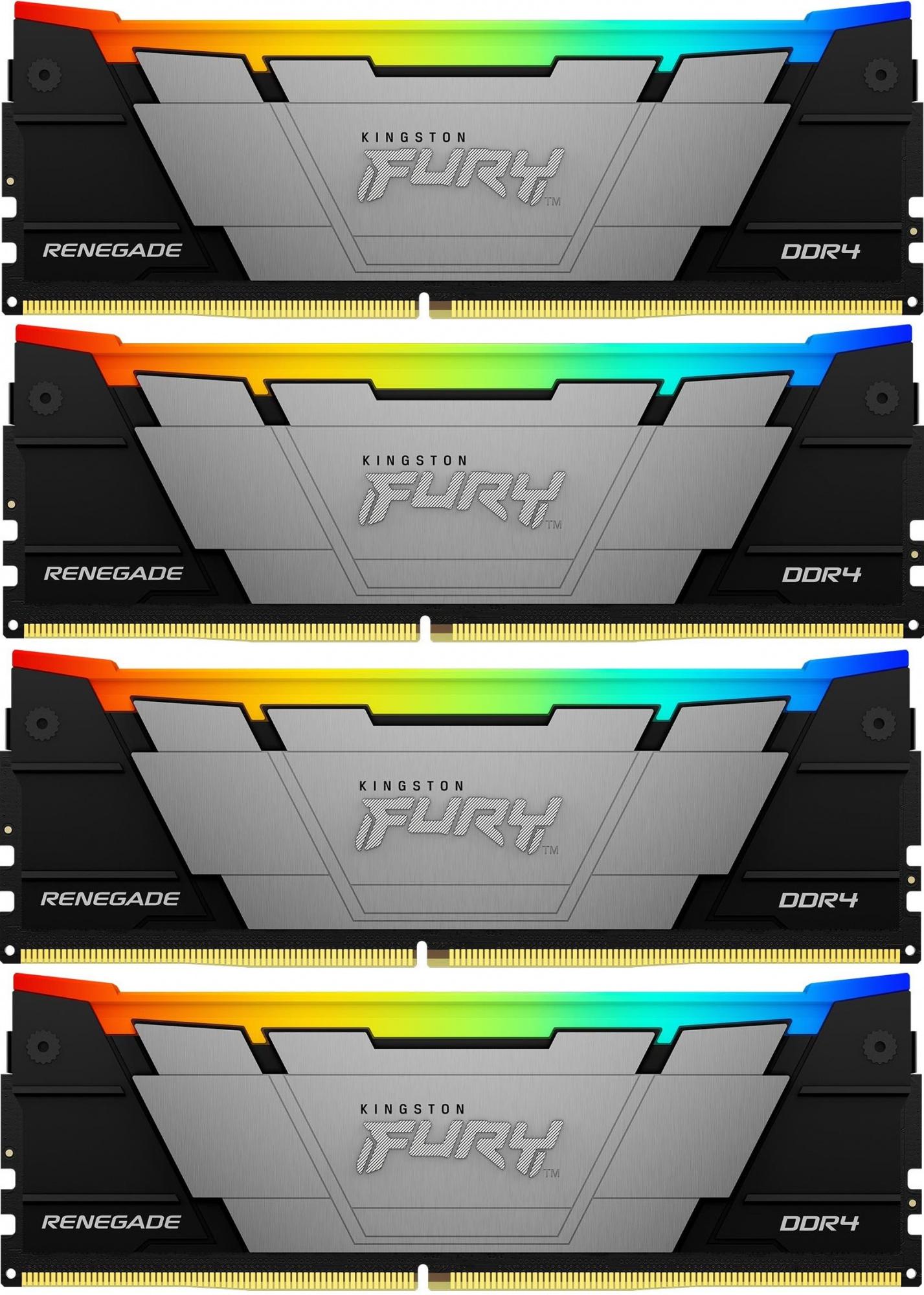 Оперативная память Kingston Fury Renegade RGB RTL Gaming DDR4 4x8GB (KF432C16RB2AK4/32)