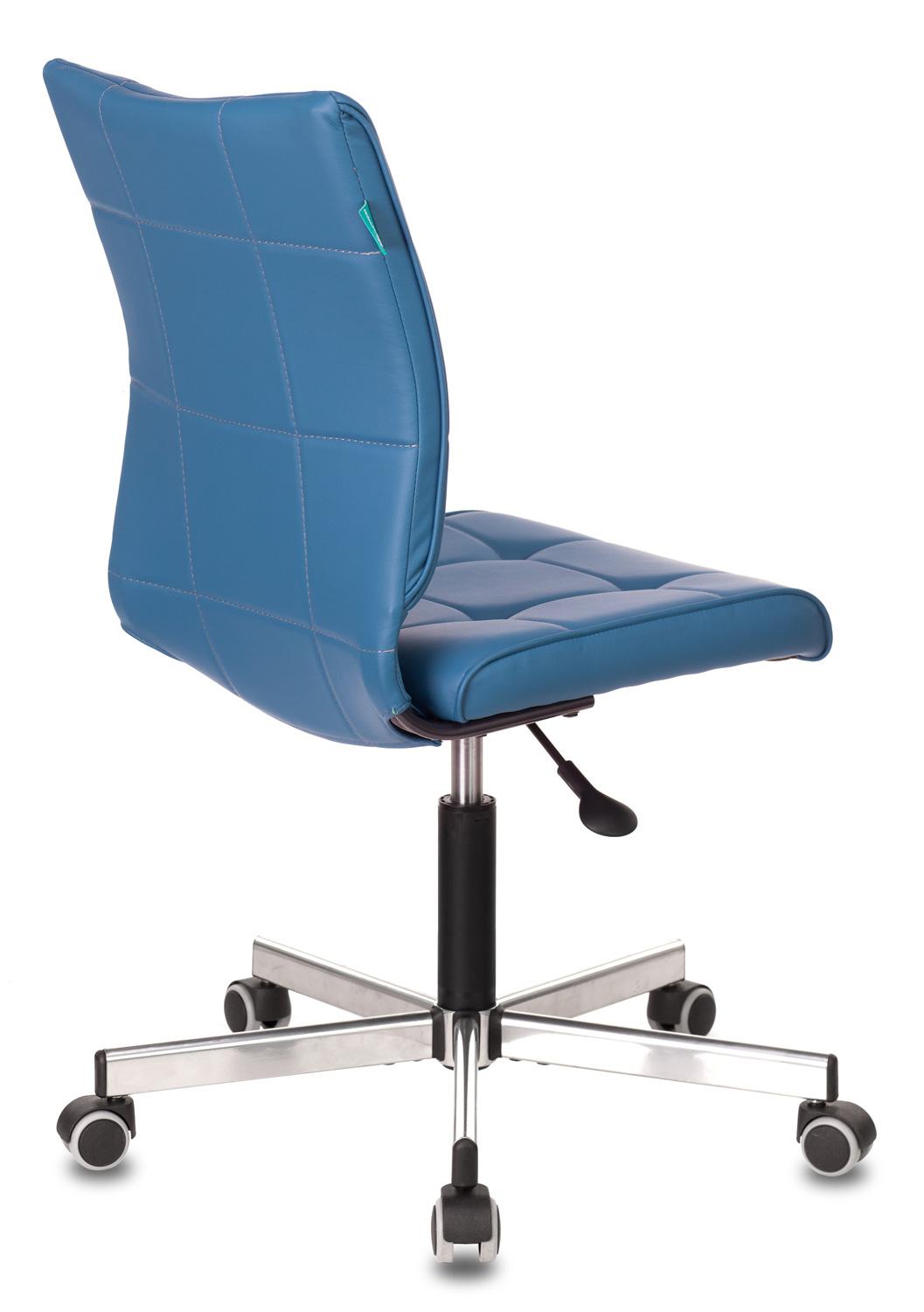 Офисное кресло Бюрократ Orion-03 эко кожа синий/хром (CH-330M)
