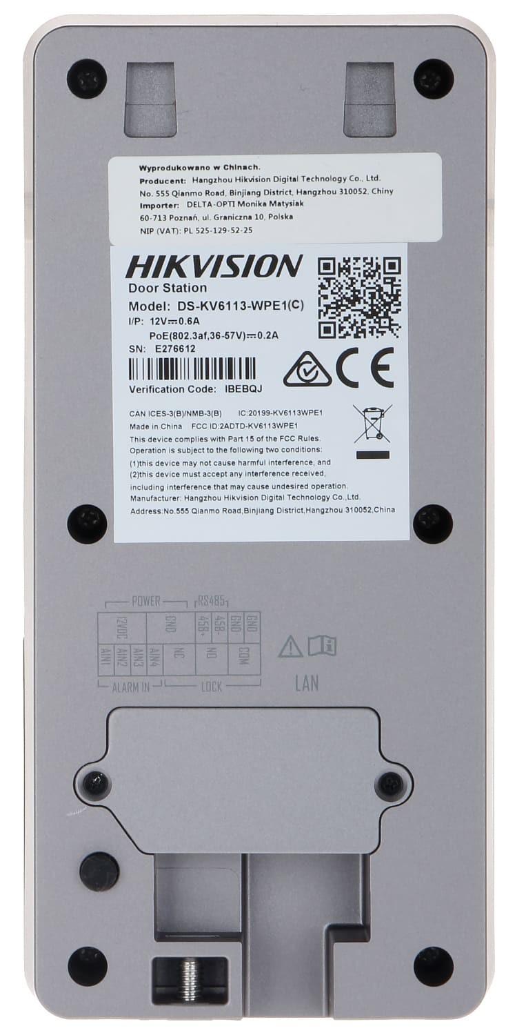Видеопанель Hikvision DS-KV6113-WPE1(C) черный