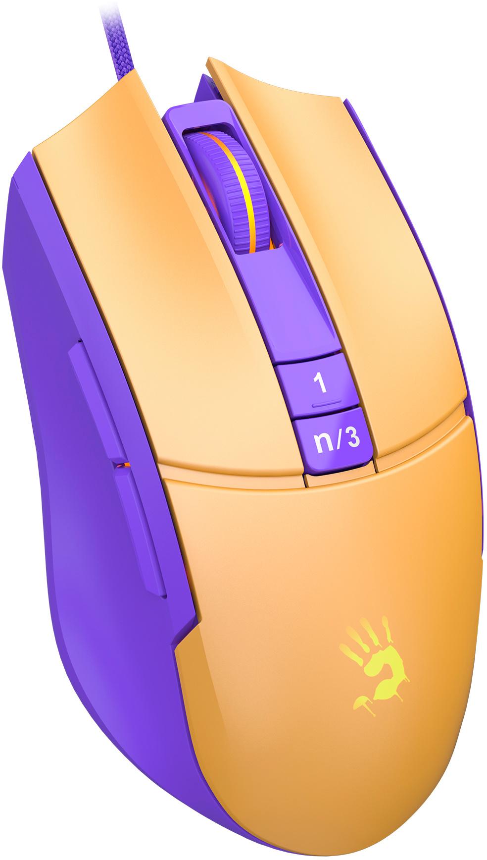 Мышь A4Tech Bloody L65 Max желтый/фиолетовый