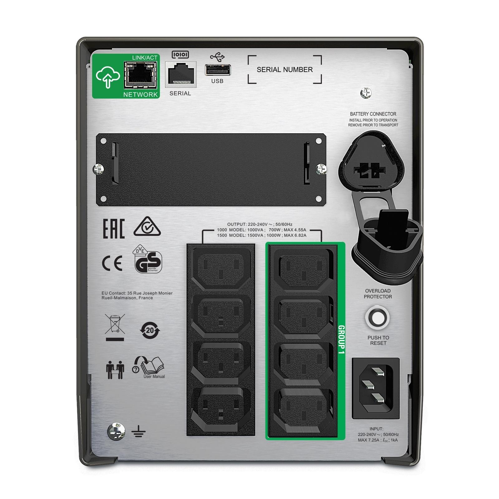 Источник бесперебойного питания APC Smart-UPS черный (SMT1000IC )