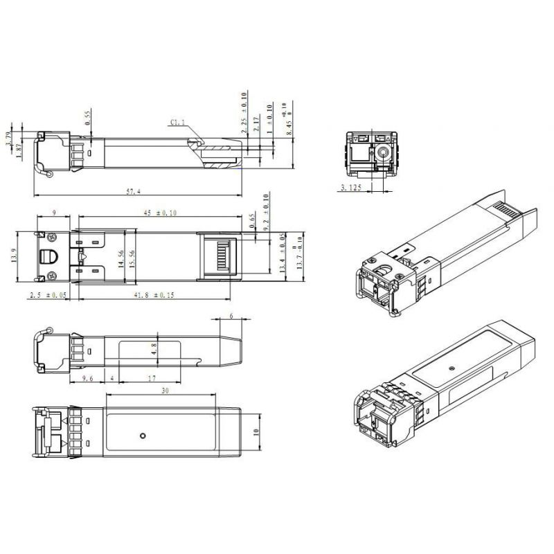 Трансивер SFP+ SNR SNR-SFP+W37-3