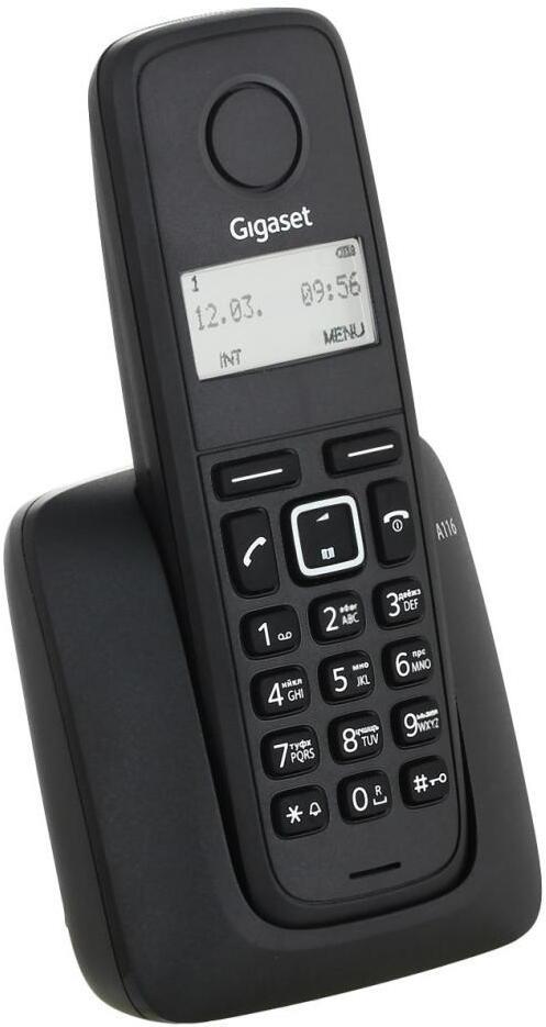 Радиотелефон DECT Gigaset A116 черный (S30852-H2801-S301)