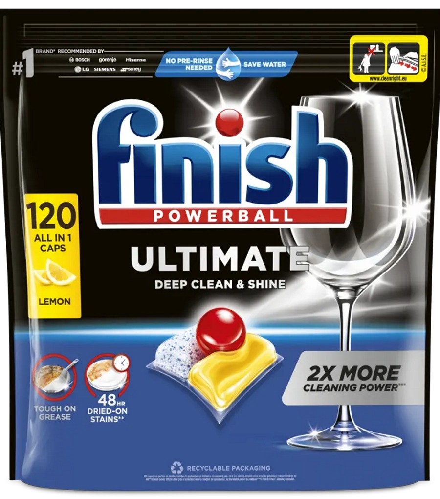 Капсулы для посудомоечных машин Finish Ultimate Plus All in 1 Lemon 120шт