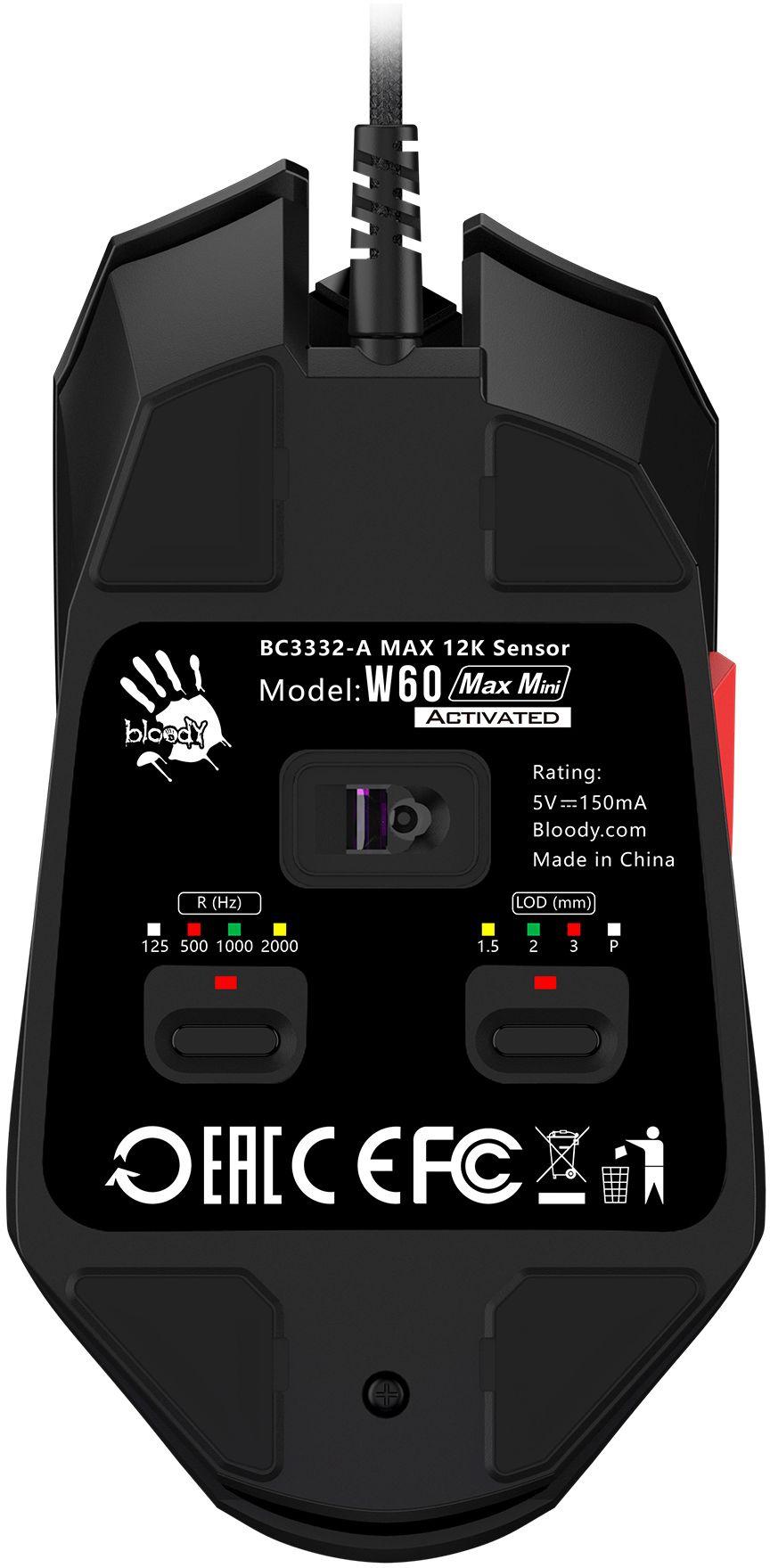 Мышь A4Tech Bloody W60 Max Mini черный