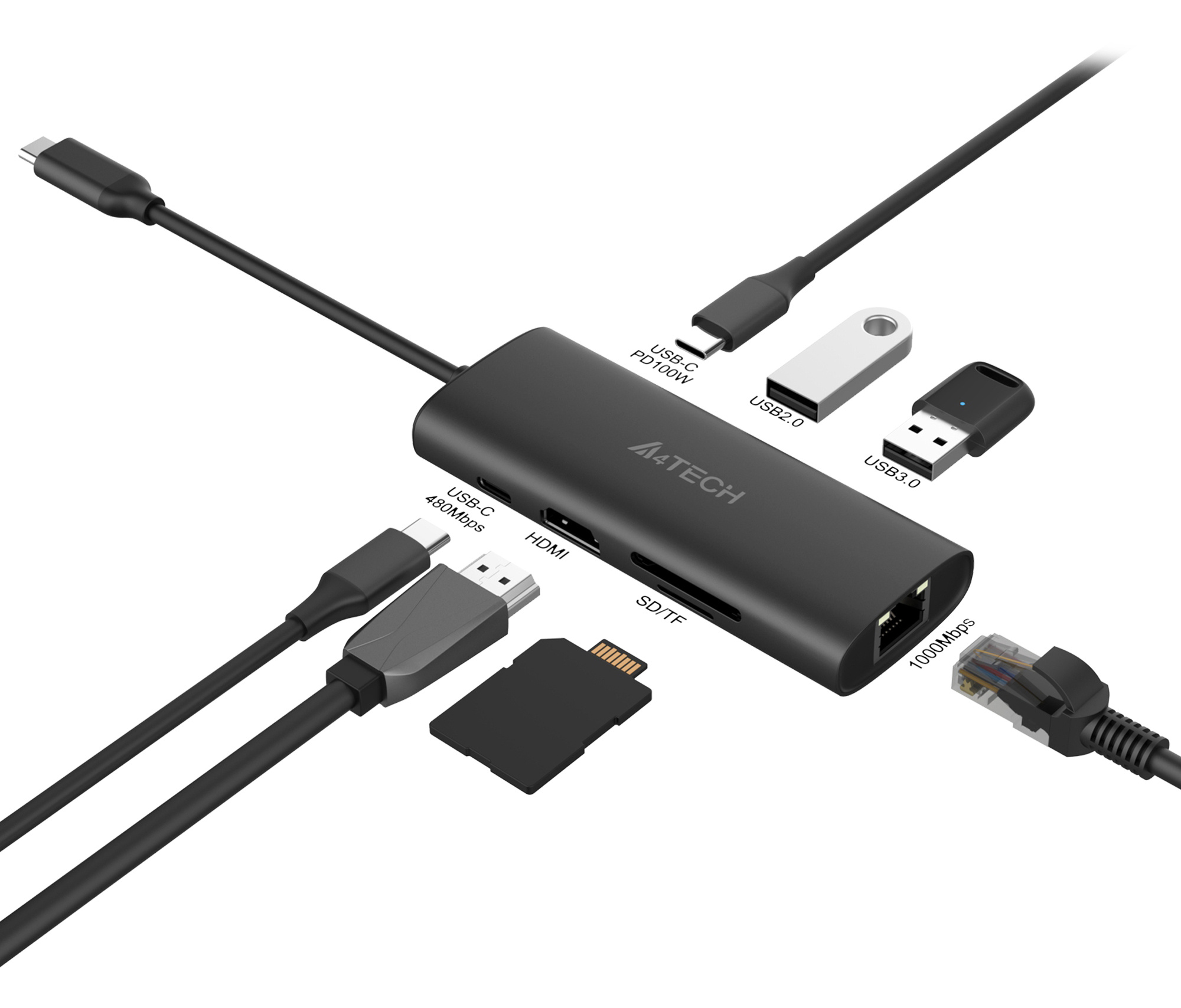 Док-станция A4Tech DST-80C серый