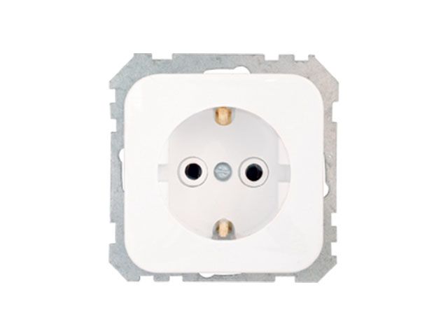 Розетка 1-ая (скрытая, с/з) белая, Гармония, Bylectrica