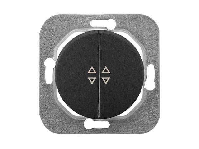 Выключатель 2 клав. проходной (cкрытый, 10А) графит, Прованс, Bylectrica