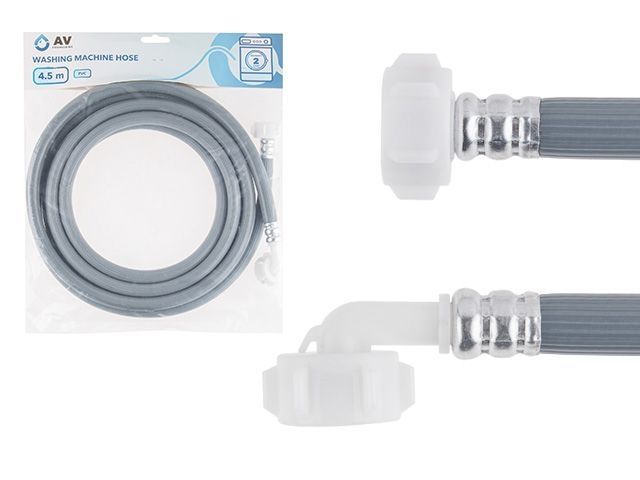 Шланг заливной для стиральной машины 4,5 м, ПВХ, AV Engineering (Макс  10 бар, макс.  25 °С)