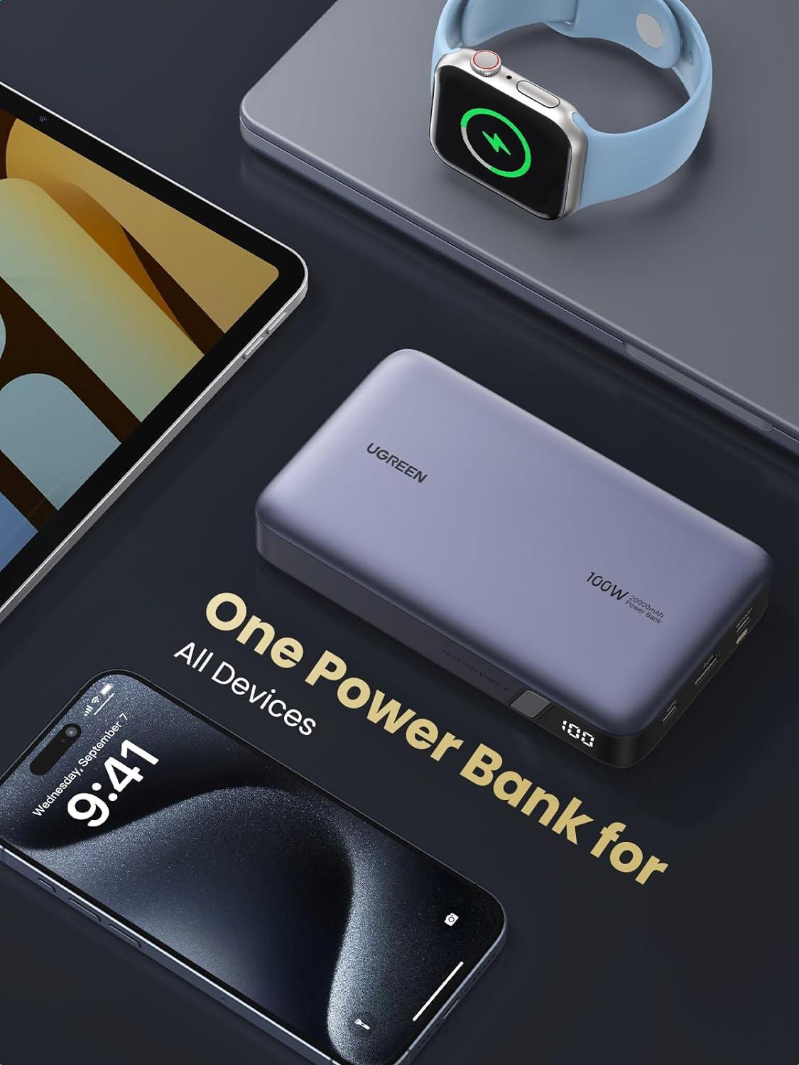 Портативное зарядное устройство Ugreen PB720 Grey (25188)