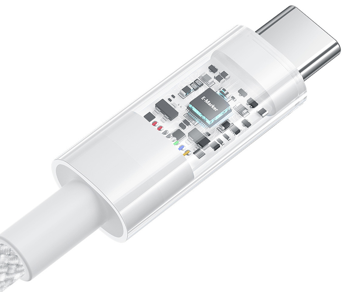 Кабель Baseus CB000092 Gem Fast-Charging Data Cable USB-C to USB-C 100W 1m Moon White (P10373000211-00)