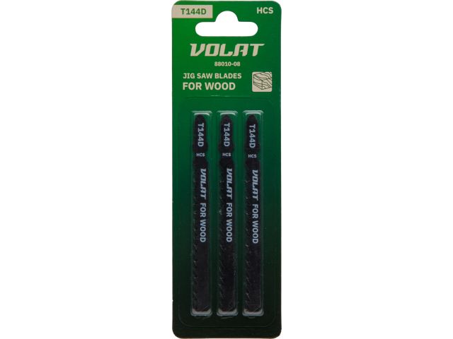 Пилка лобз. по дереву T144D (3 шт.) ВОЛАТ (пропил прямой, грубый, быстрый рез)
