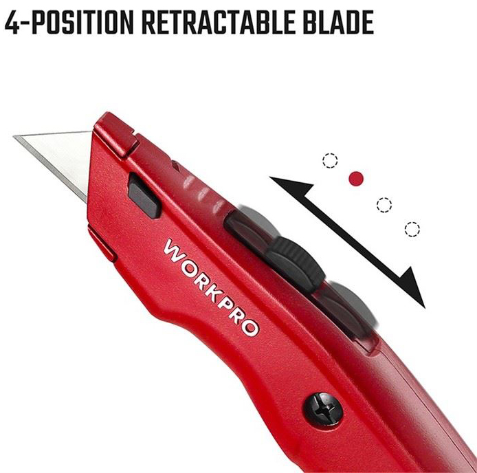 Нож строительный WorkPro WP213017 красный