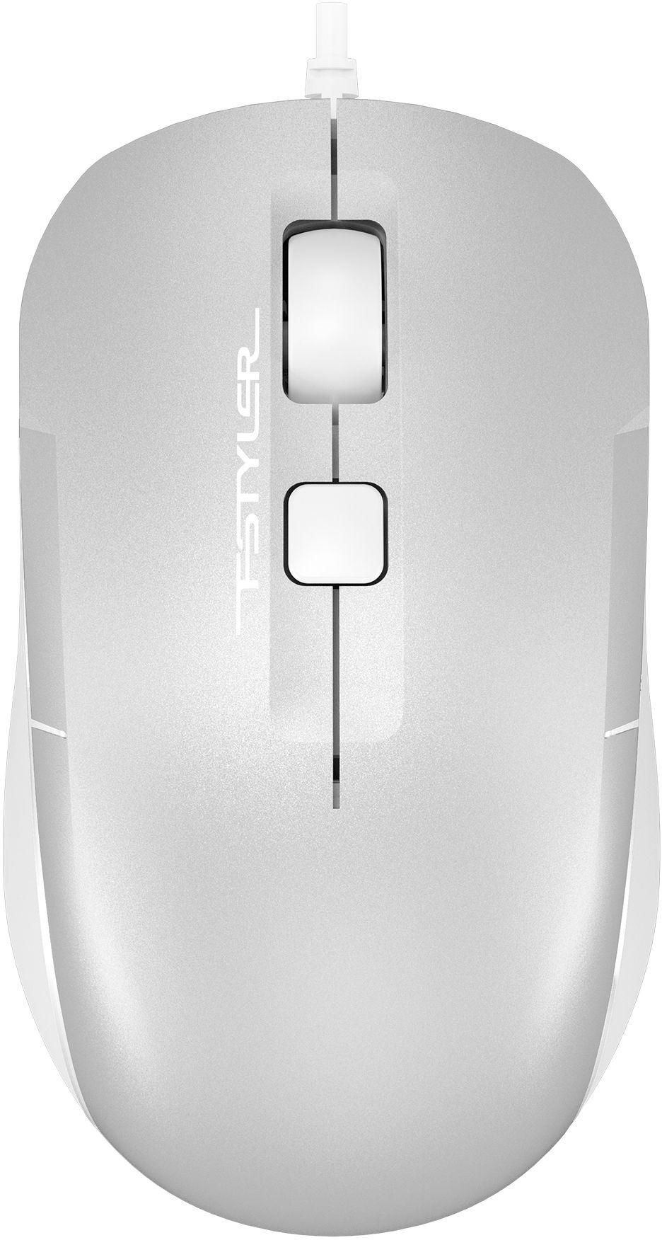 Мышь A4Tech Fstyler FM26S серебристый/белый/Icy White