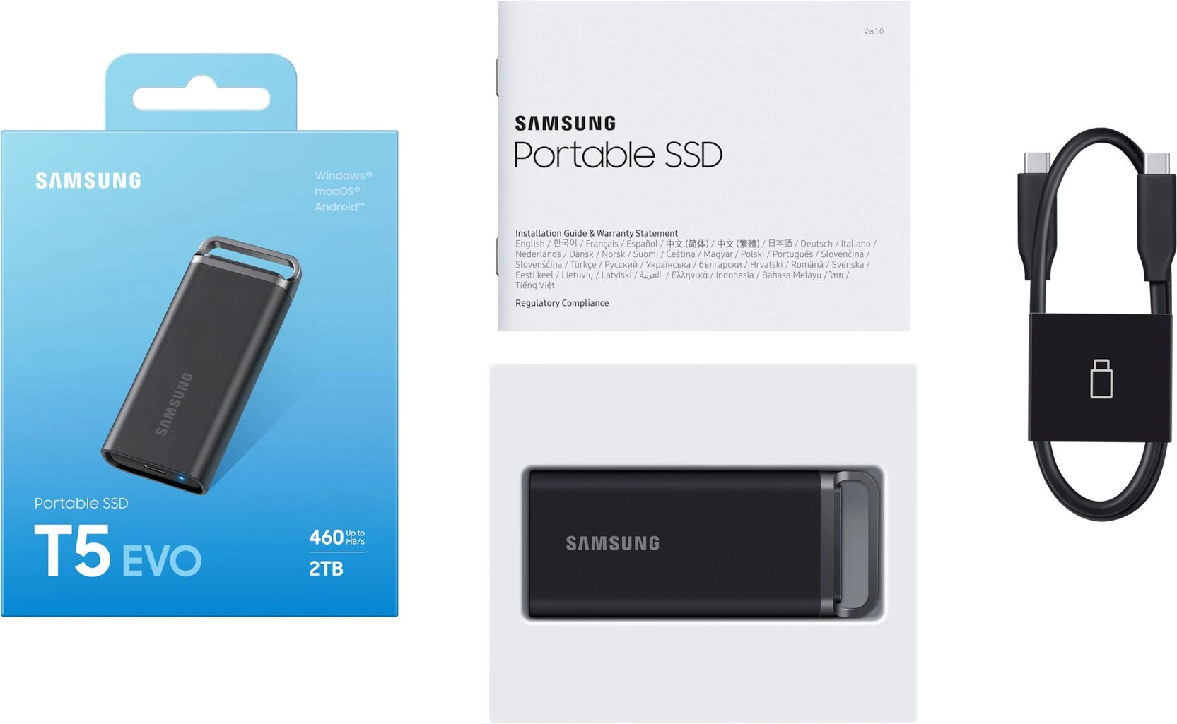 SSD диск Samsung 2TB T5 EVO Black (MU-PH2T0S/WW)