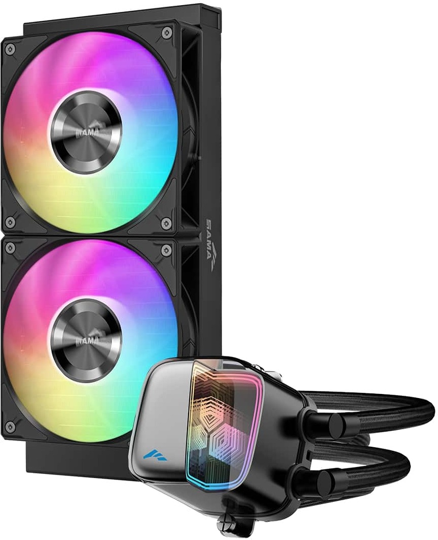 Система жидкостного охлаждения для процессора Sama L70 240BK черный (L70-BKWAYX02-G)