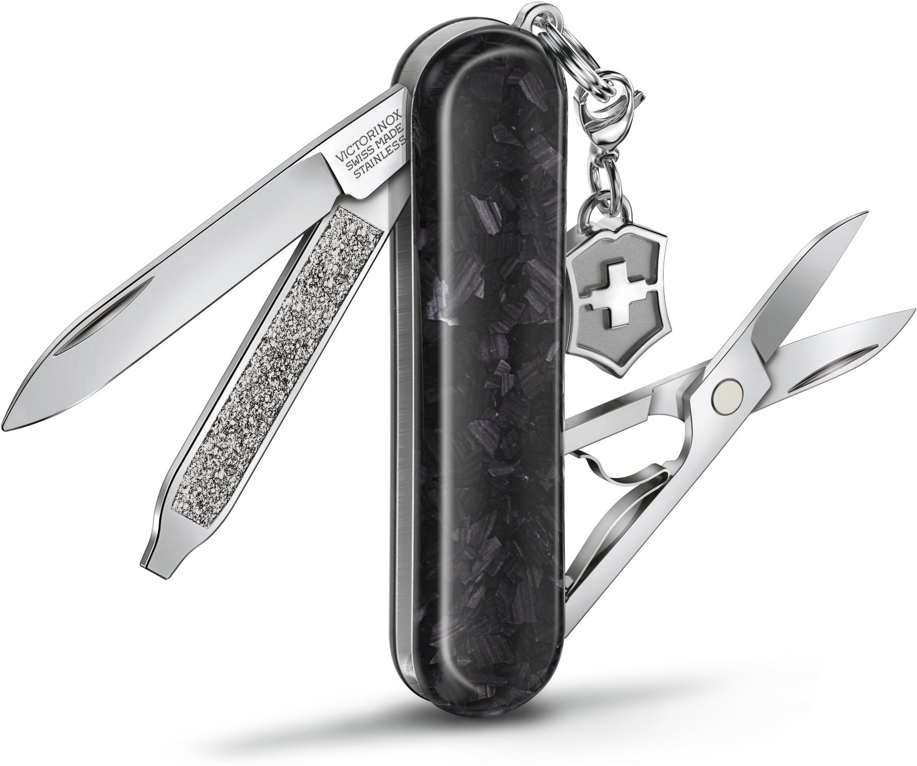 Туристический нож Victorinox Classic Brilliant Carbon черный/серебристый (0.6221.90)