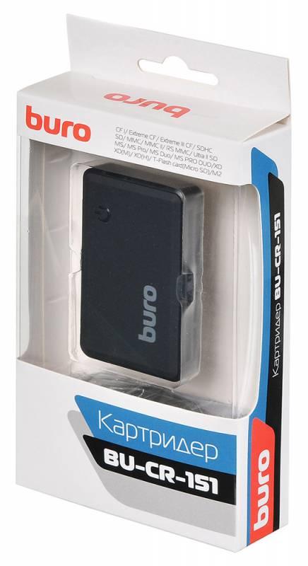Картридер Buro BU-CR-151 черный