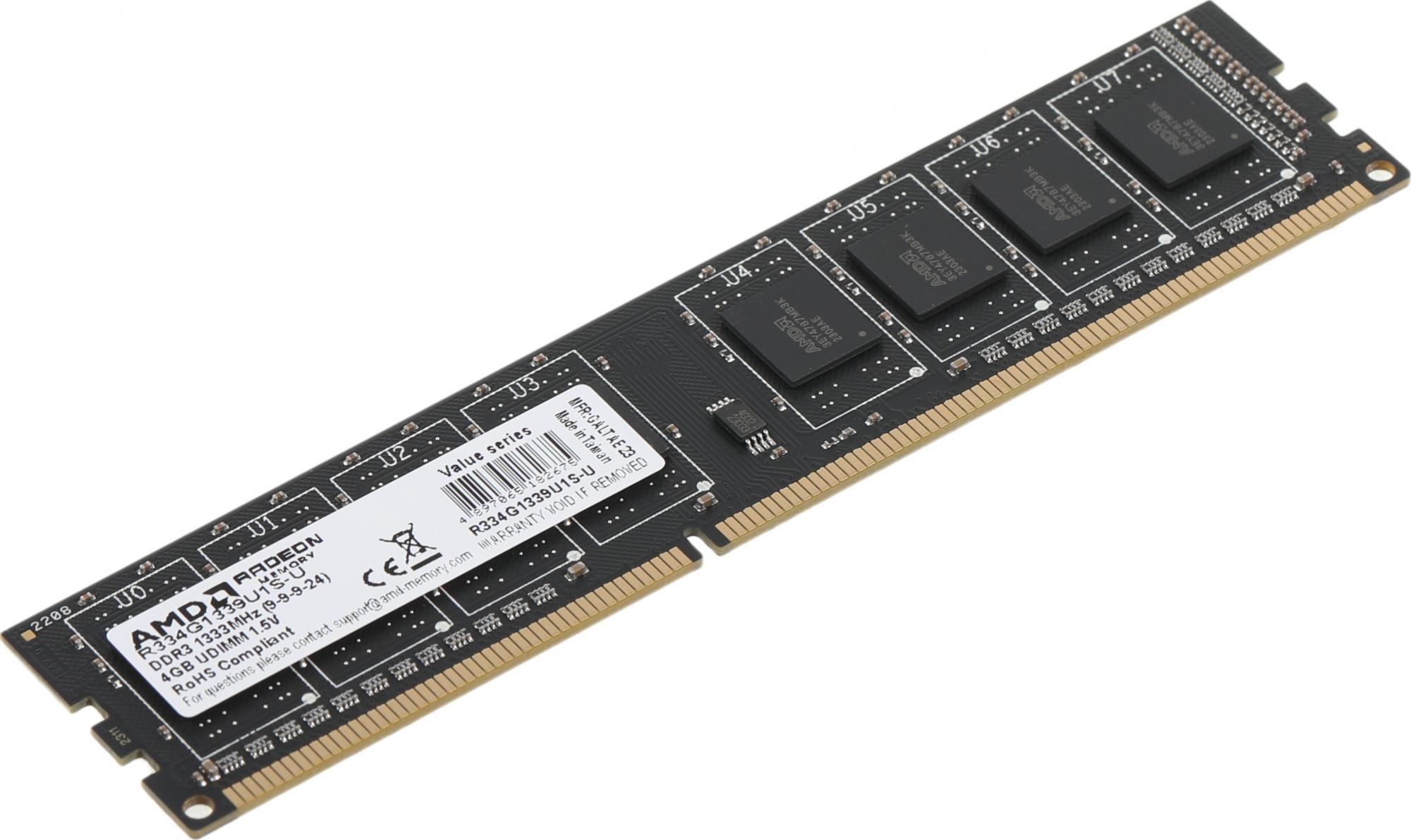 Оперативная память AMD DDR3 4Gb 1333MHz (R334G1339U1S-U)