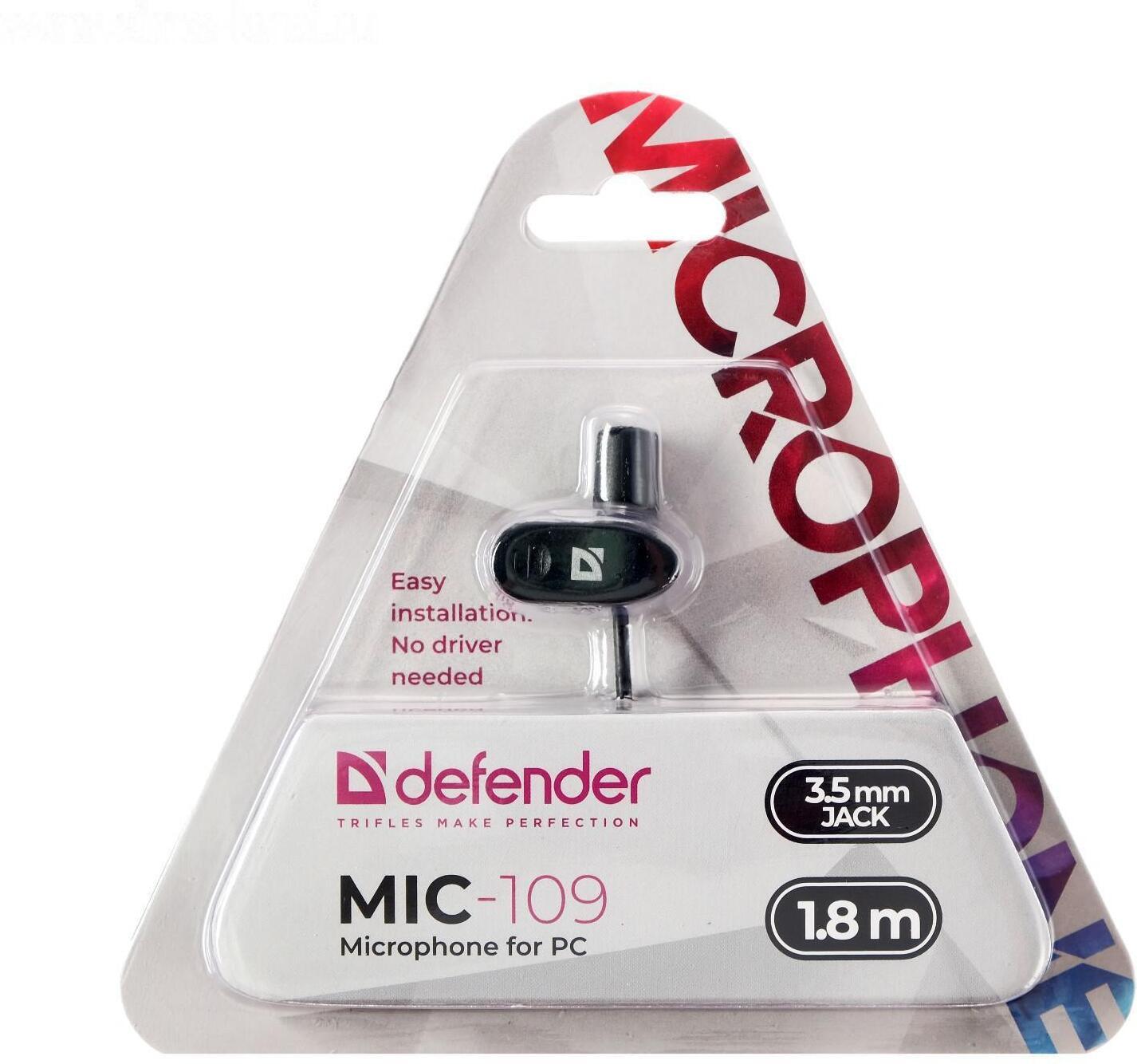 Микрофон Defender MIC-109 Black (64109)