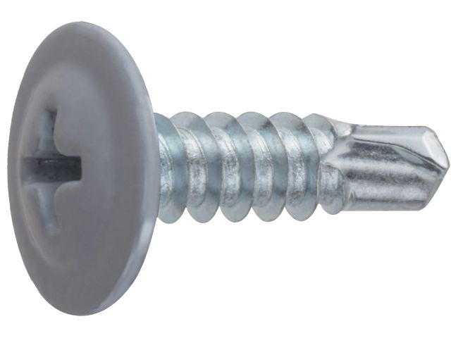 Саморез 4.2х19 мм с прессшайбой, цинк, со сверлом, RAL 7004 (150 шт в пласт. конт.) STARFIX ( цвет сигнальный серый)