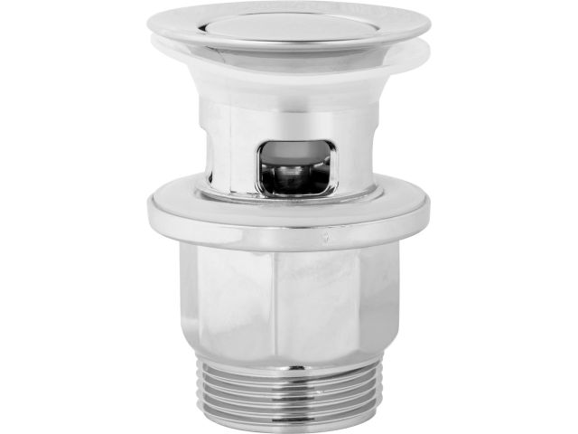 Выпуск для умывальника click/clack, малая крышка с переливом, хром, 1 1/4", AV Engineering