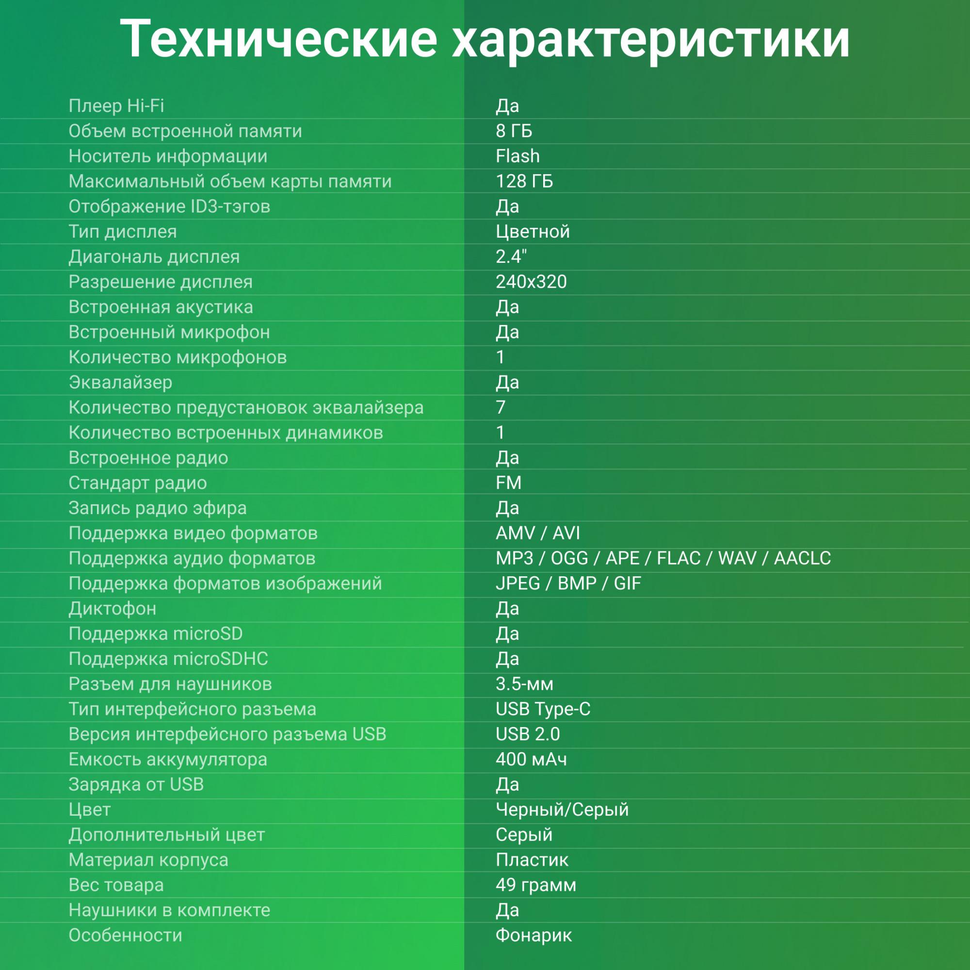 Hi-Fi плеер Digma S5 8Gb черный/серый