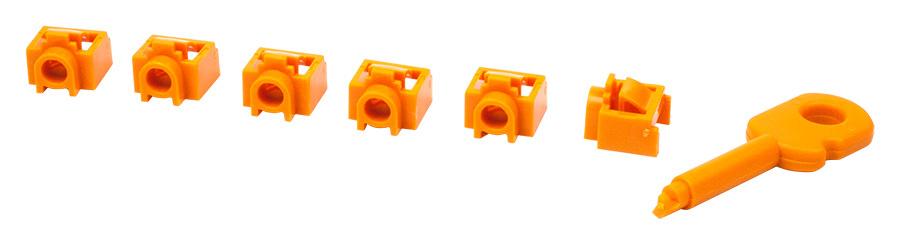 Блокиратор порта Lanmaster LAN-SEC45-PL-SET-OR оранжевый (6 шт, с ключом)