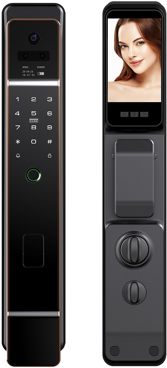 Умный дверной замок Roome Tuya 3D face intercom Lock 3D face-1 черный