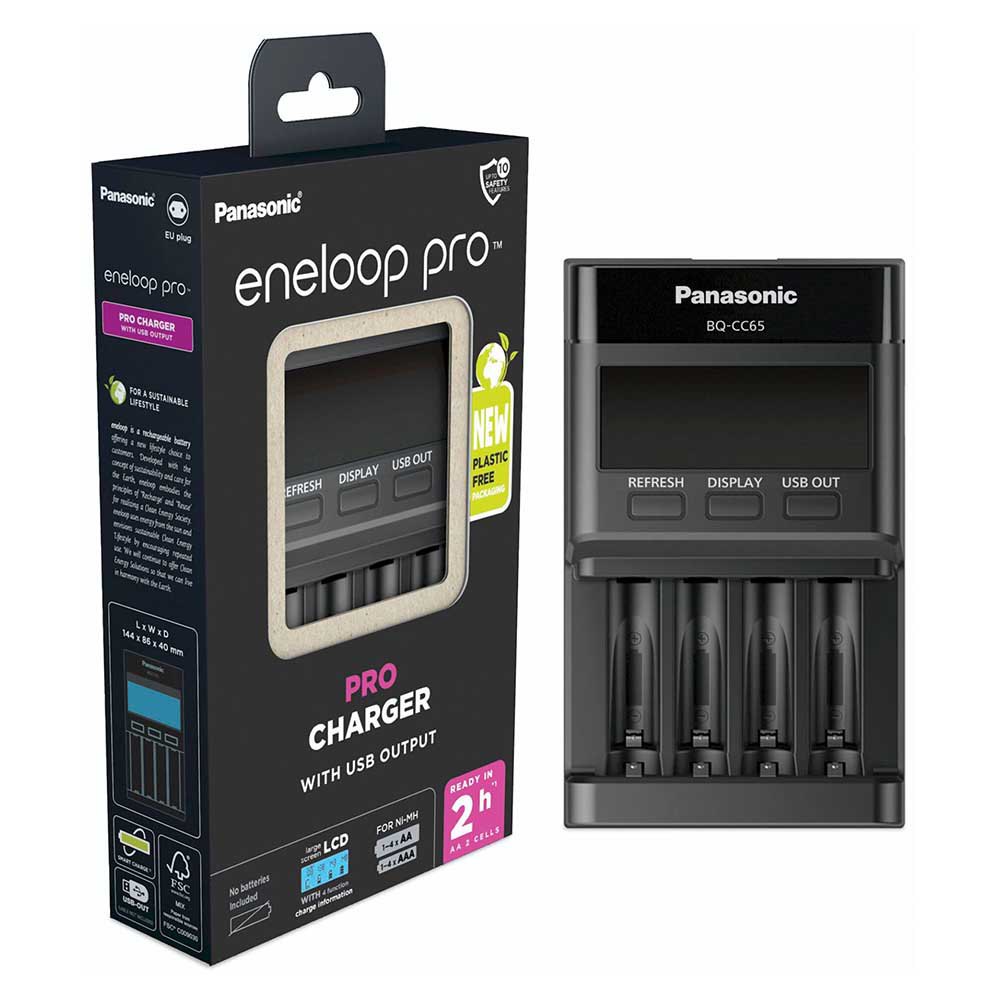 Зарядное устройство для аккумуляторов Panasonic Eneloop BQ-CC65 LCD Pro Charger (BQ-CC65E ERP)