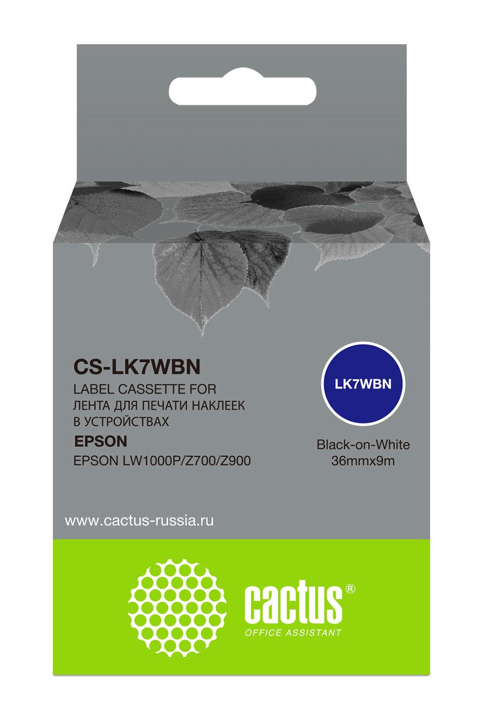 Картридж ленточный Cactus CS-LK6WBN черный