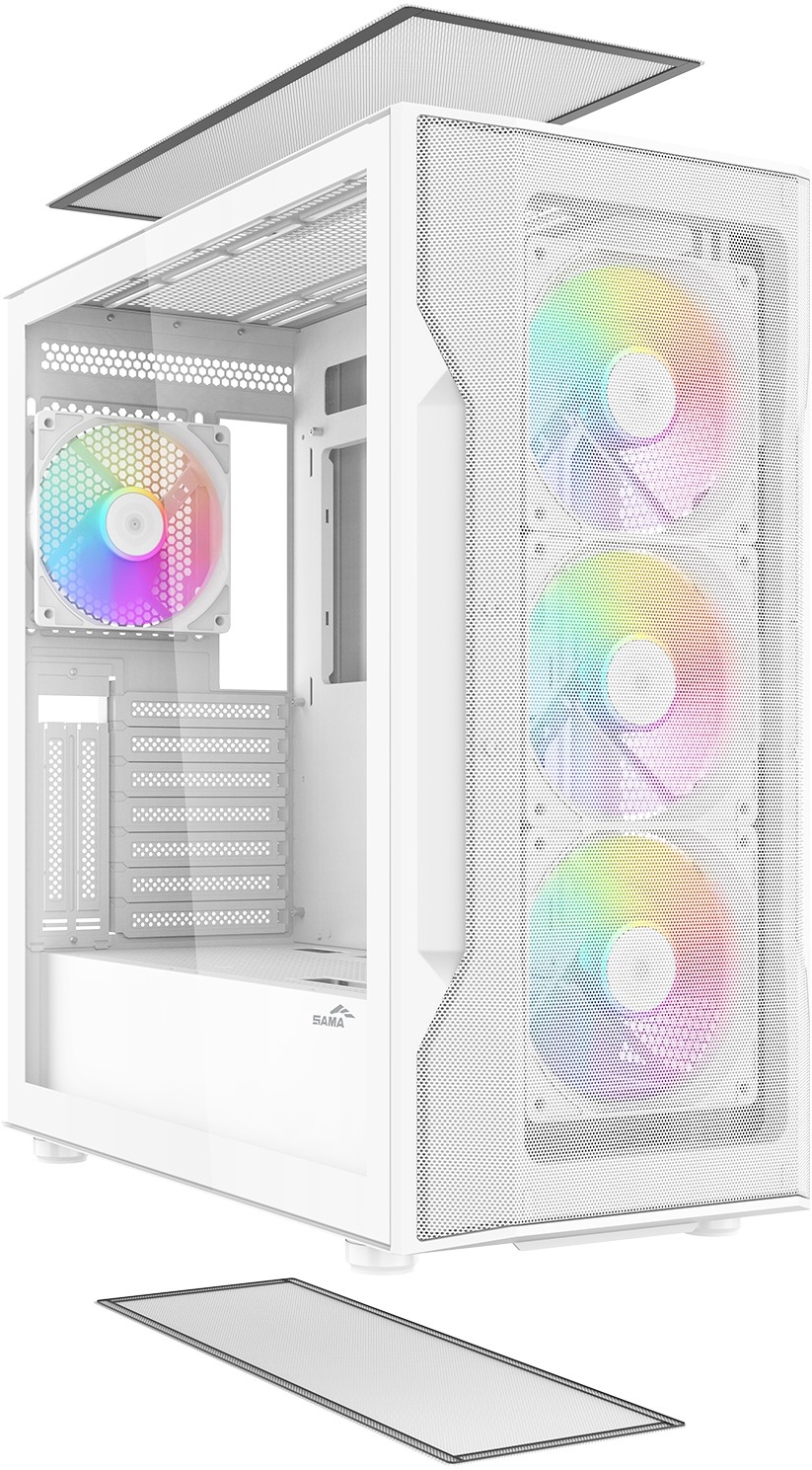 Корпус Sama S40 WH ATX без БП белый (S40-WHAPA4X1-GL)