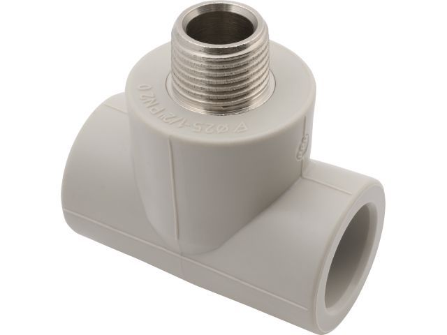 Тройник ПП комб. нар. 20х1/2", сер. FV Plast (Под заказ кратно коробкам)